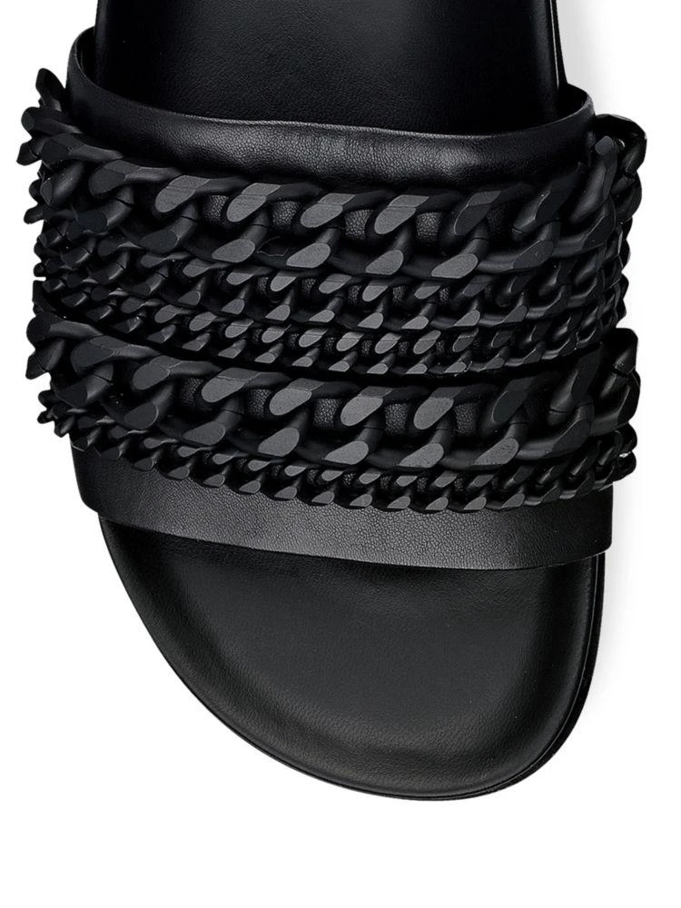 商品KENDALL & KYLIE|Shiloh Chain-Link Leather Pool Slide Sandals,价格¥376,第3张图片详细描述