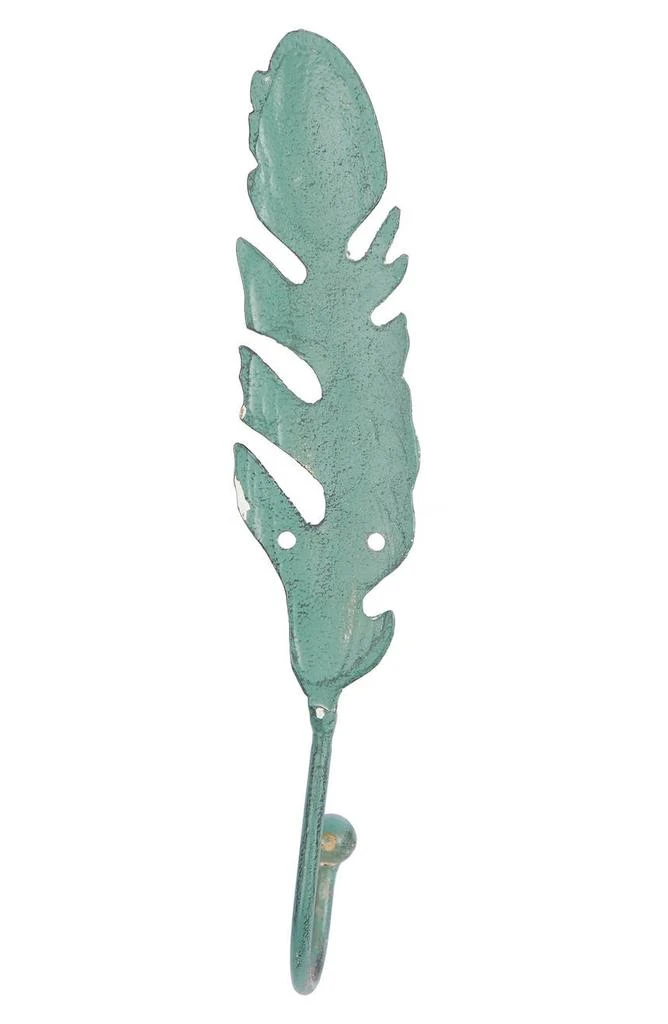 商品GINGER BIRCH STUDIO|Teal Metal Feather Single-Hanger Bird Wall Hook - Set of 3,价格¥206,第5张图片详细描述