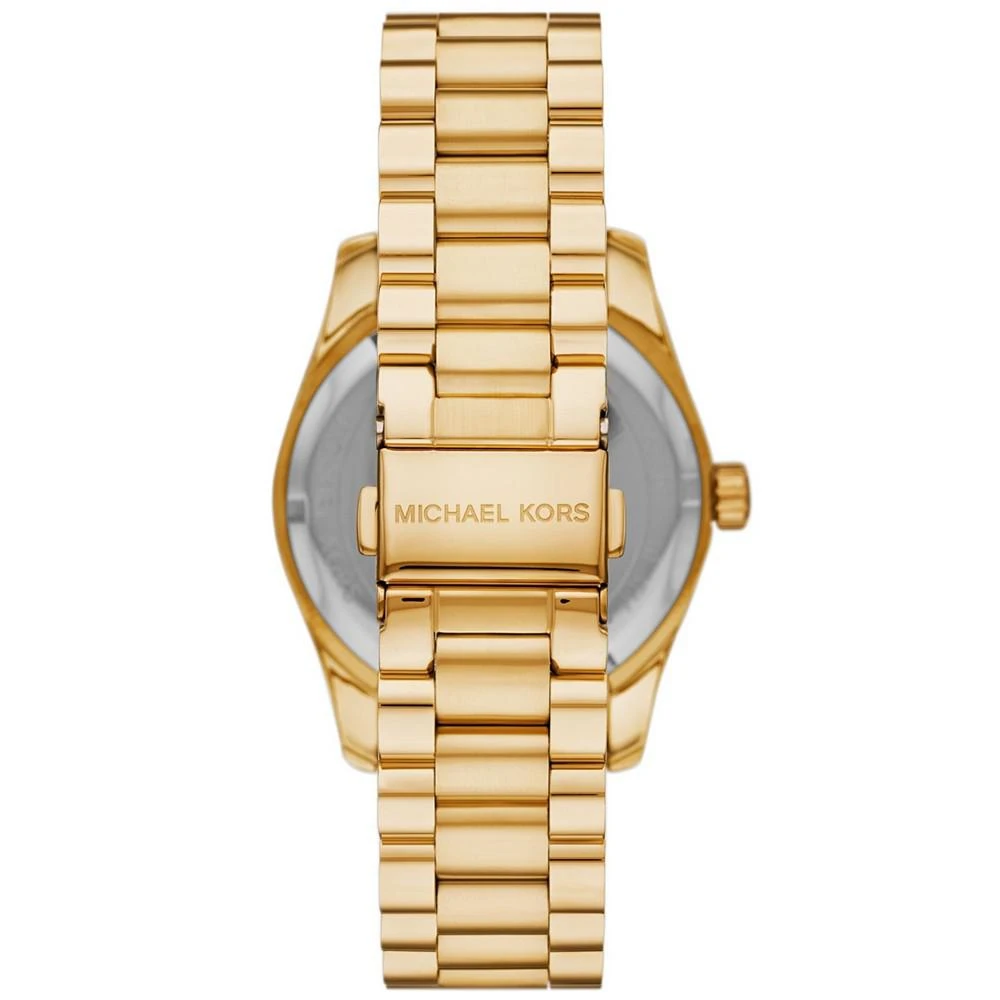 商品Michael Kors|Women's Lexington Three-Hand Gold-Tone Stainless Steel Watch 38mm and Jewelry Gift Set,价格¥2975,第3张图片详细描述