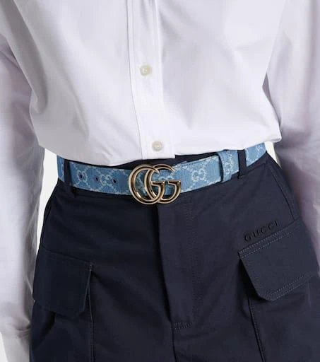 商品Gucci|GG Marmont帆布牛仔腰带,价格¥4968,第2张图片详细描述