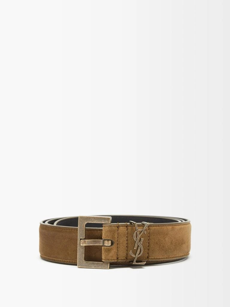 商品Yves Saint Laurent|YSL-plaque suede belt,价格¥4924,第1张图片