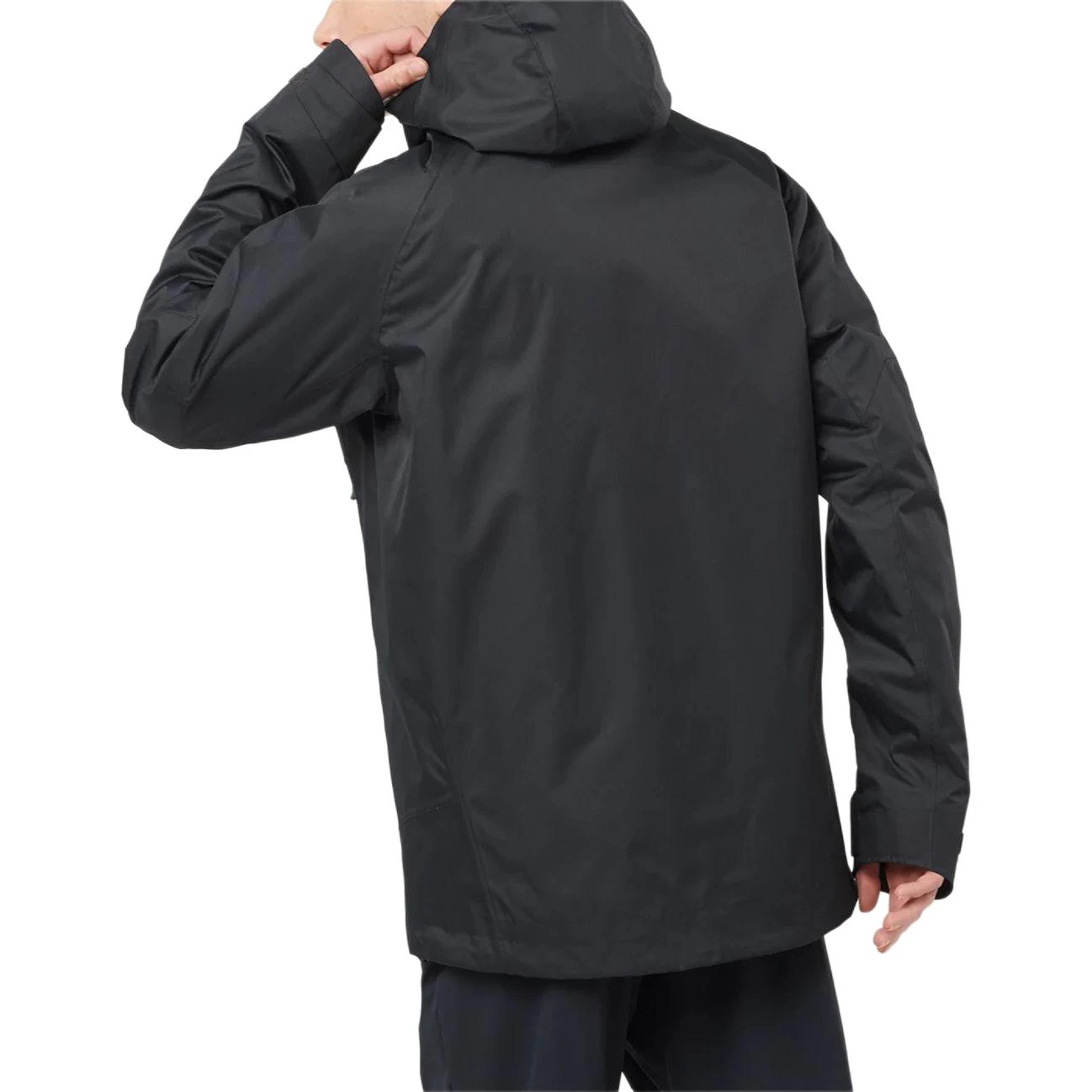 商品[国内直发] Salomon|萨洛蒙 纯色Logo字母印花两穿连帽拉链长袖夹克外套 男款 黑色,价格¥2267,第6张图片详细描述