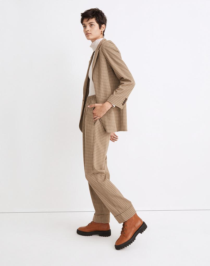 商品Madewell|Huston Pull-On Tapered Pants in Plaid,价格¥723,第4张图片详细描述