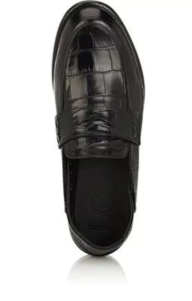 商品Loewe|Crocodile-Stamped Leather Penny Loafers,价格¥5579,第4张图片详细描述