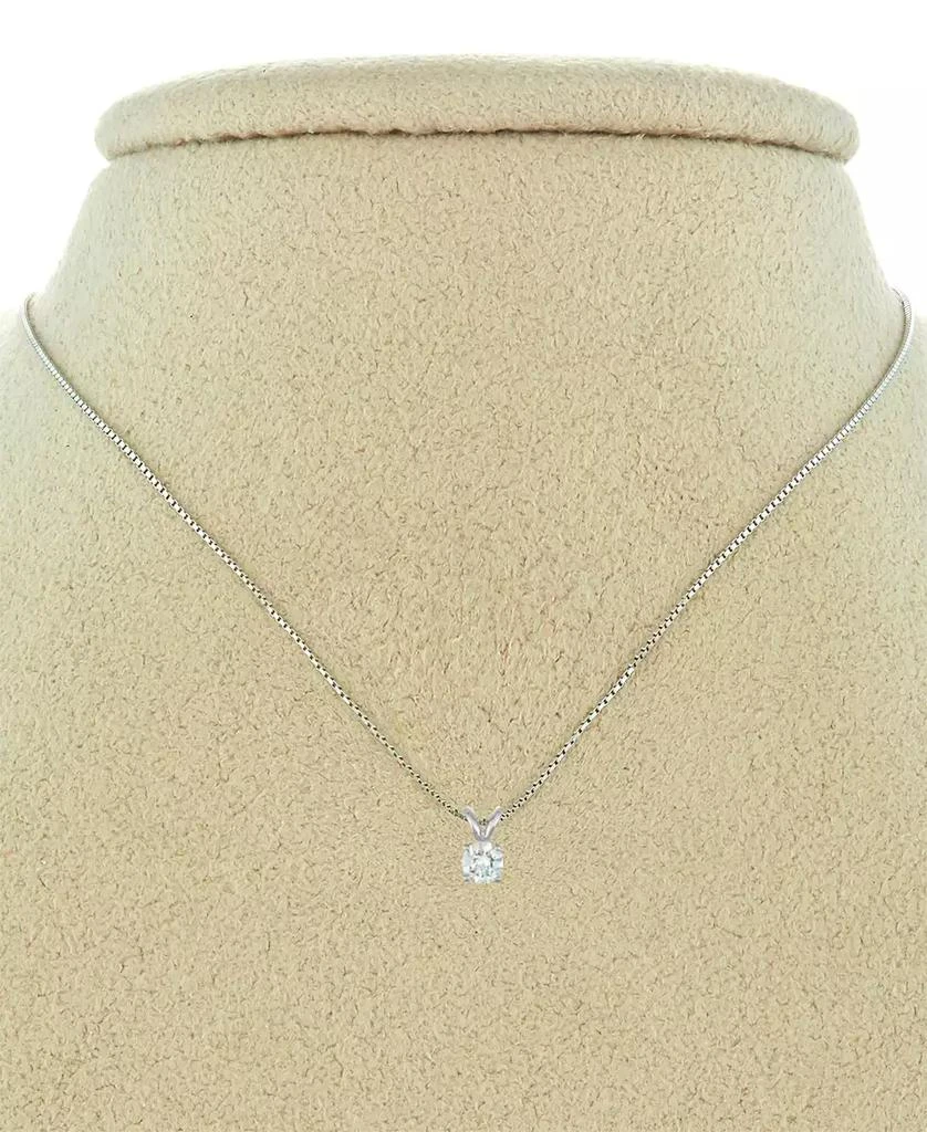 商品Macy's|Diamond Solitaire 18" Pendant Necklace (1/2 ct. t.w.) in 14k White Gold,价格¥7570,第2张图片详细描述