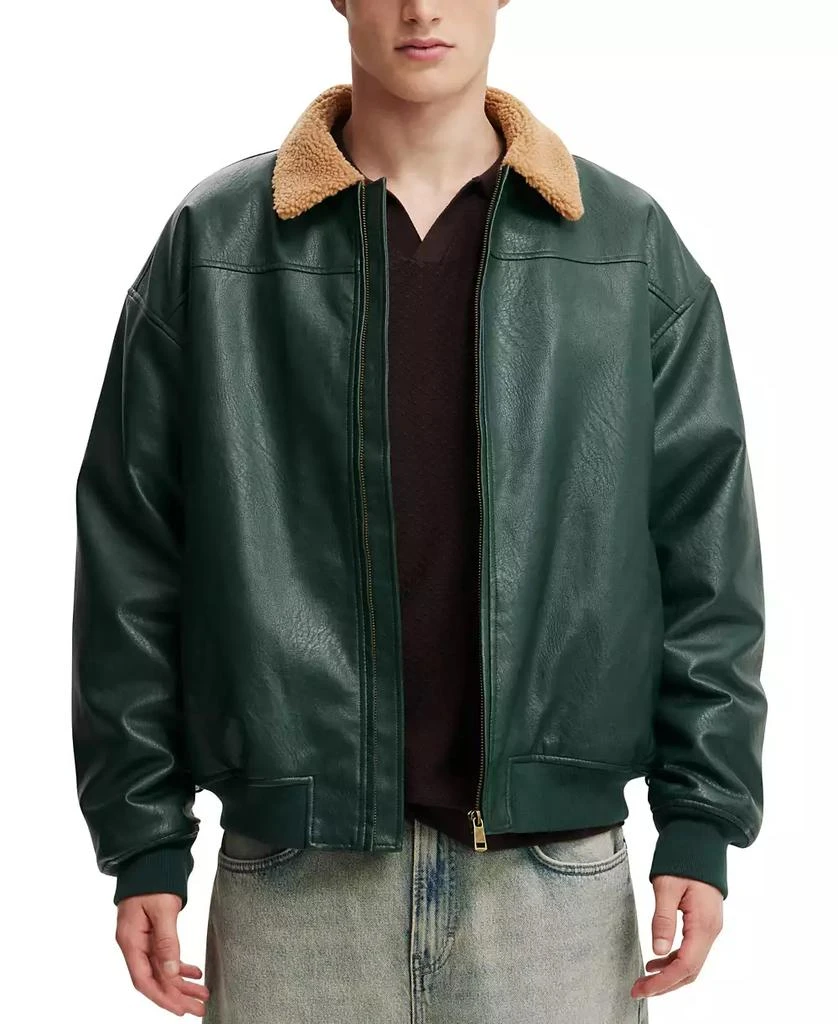 商品Cotton On|Men's Artificial Leather Flight Jacket,价格¥629,第1张图片