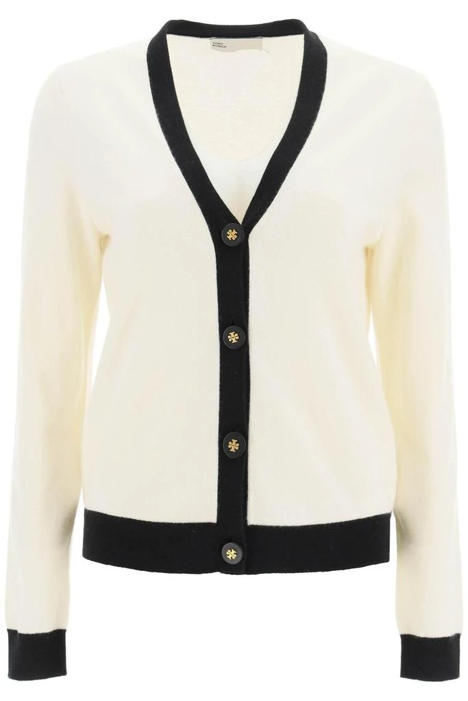 商品Tory Burch|CASHMERE CARDIGAN WITH CONTRAST TRIMMINGS,价格¥3185,第1张图片