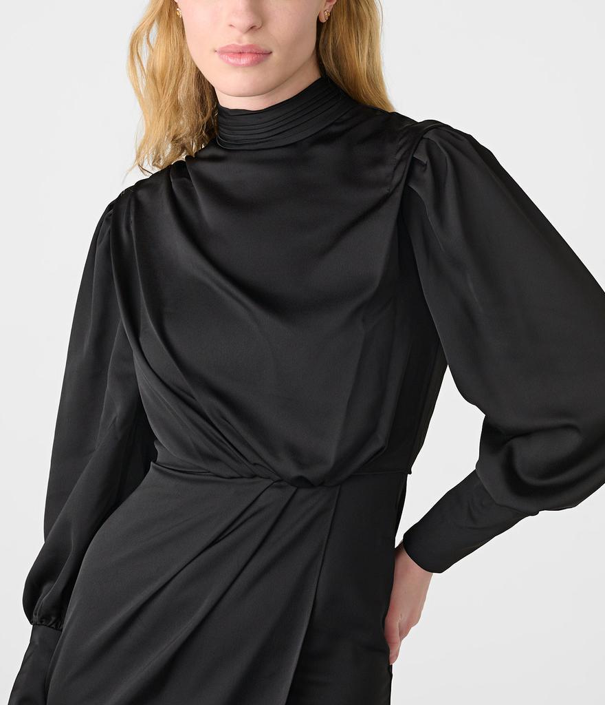 商品Karl Lagerfeld Paris|DRAPED MOCK NECK SATIN DRESS,价格¥632,第5张图片详细描述