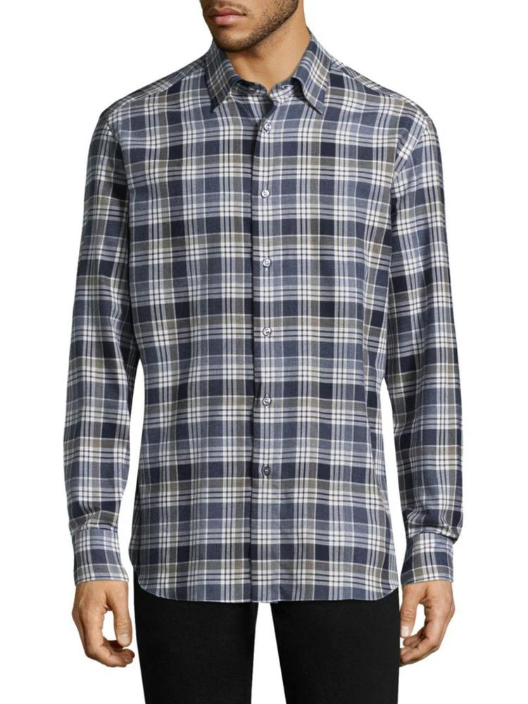 商品Brioni|Plaid Cotton Casual Button-Down Shirt,价格¥1741,第1张图片