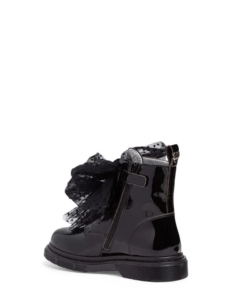 商品MONNALISA|Patent Leather Boots W/ Tulle Bow,价格¥2118,第2张图片详细描述