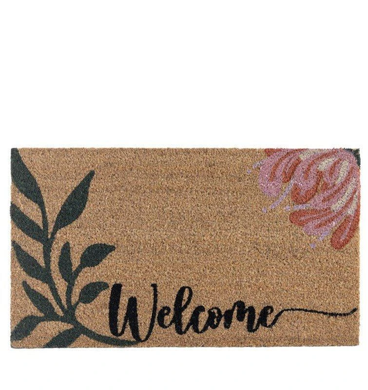 商品Shiraleah|"Welcome" Floral Doormat,价格¥247,第1张图片