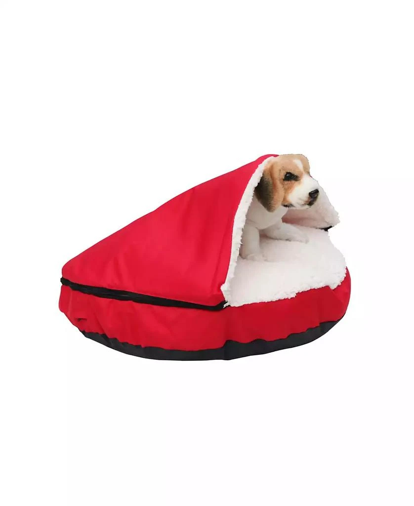 Happycare Textiles Durable Oxford to Sherpa Pet Cave and Round Pet Bed with Removable Top and Insert 商品