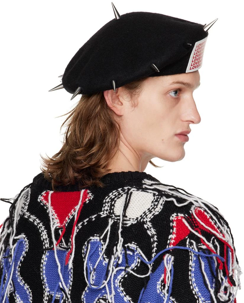 商品Charles Jeffrey Loverboy|SSENSE Exclusive Black Studded Patch Beret,价格¥1456,第3张图片详细描述