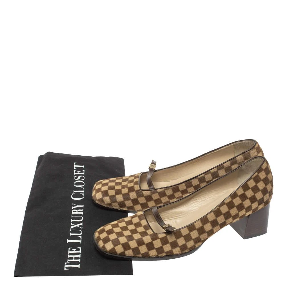 Louis Vuitton Brown/Beige Damier Pony Hair Pumps Size 38.5 商品