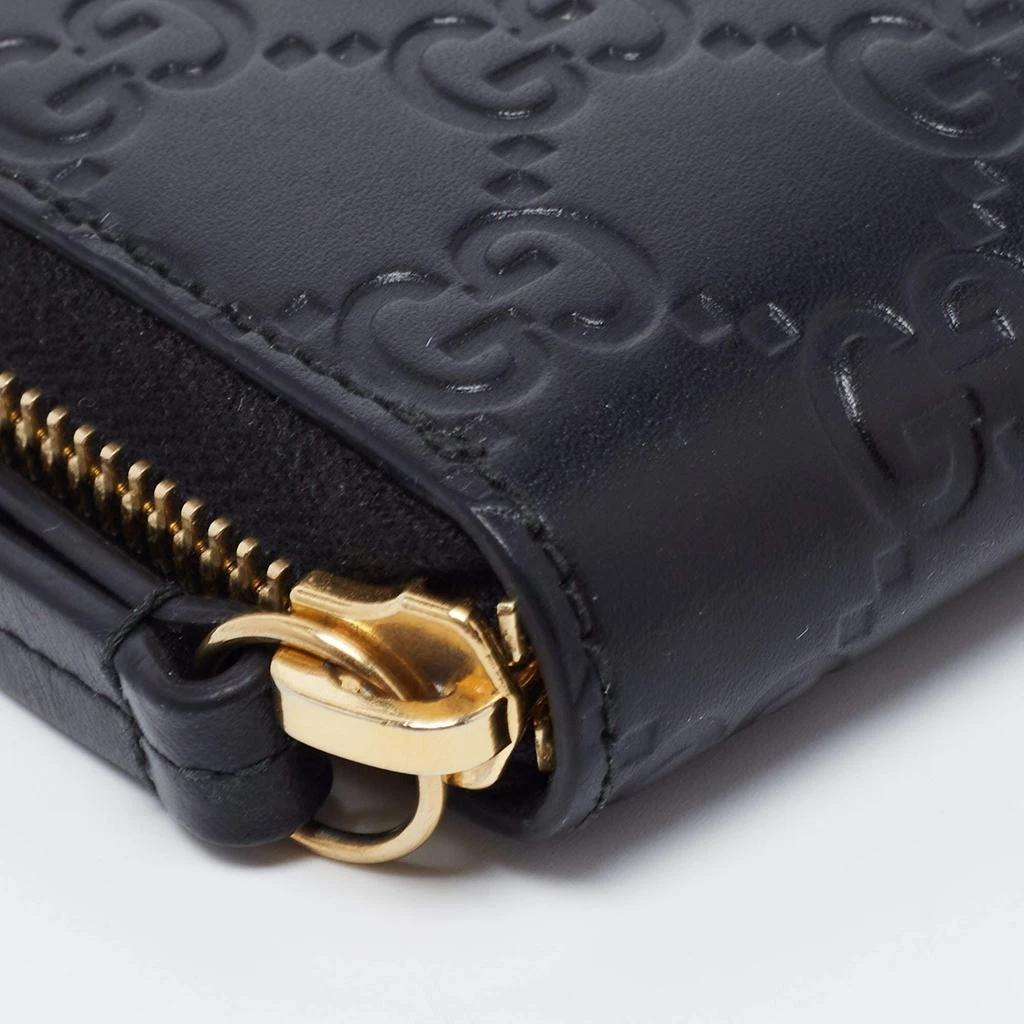 Gucci Black Guccissima Leather Zip Around Card Case 商品