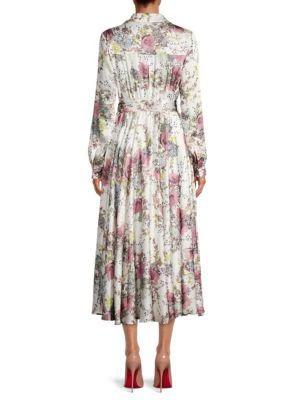 商品Tahari|Floral Satin Maxi Shirt Dress,价格¥1051,第2张图片详细描述