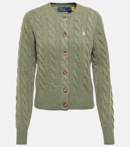 商品Ralph Lauren|绞花针织羊毛混纺开衫,价格¥1531,第1张图片
