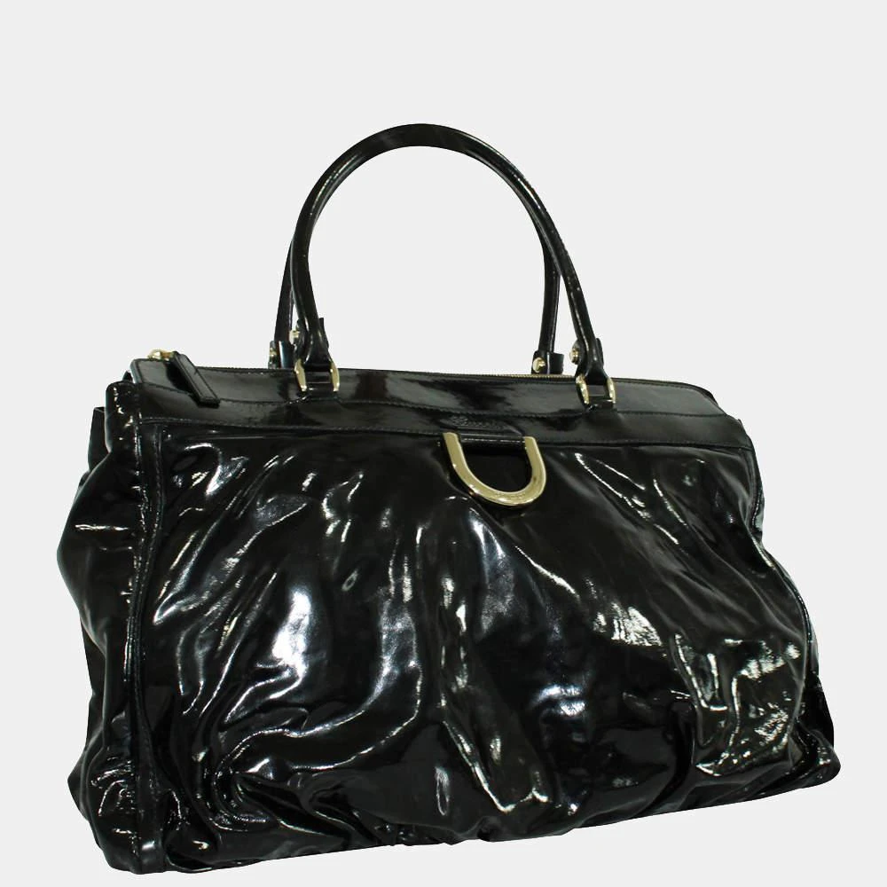 商品[二手商品] Gucci|Gucci Black Patent Leather Vintage Abbey D-ring Tote Bag,价格¥5909,第2张图片详细描述