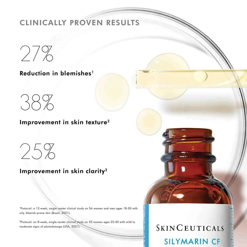 SkinCeuticals Clarifying Adult Acne Skin System with Salicylic acid & Travel Sized Silymarin CF Vitamin C Serum 商品