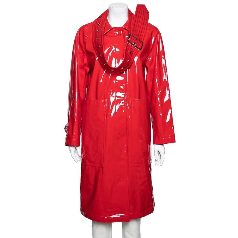 商品[二手商品] Burberry|Burberry London Red Belt Detailed Laminated Coat S,价格¥3789,第1张图片