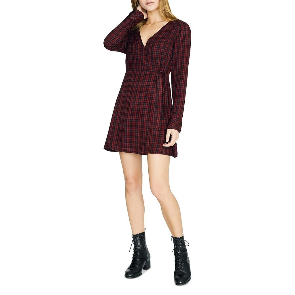 商品Sanctuary|Sanctuary Womens Upbeat Faux Wrap Plaid Cocktail And Party Dress,价格¥109,第1张图片