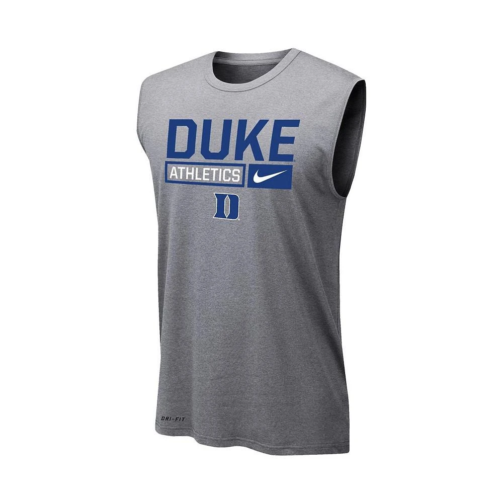 商品NIKE|Men's Heathered Gray Duke Blue Devils Wordmark Drop Legend Performance Tank Top,价格¥247,第3张图片详细描述