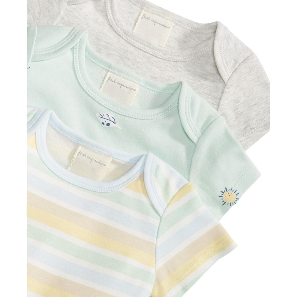 商品First Impressions|Baby Boys 3-Pk. Layette Bodysuits, Created for Macy's,价格¥72,第5张图片详细描述
