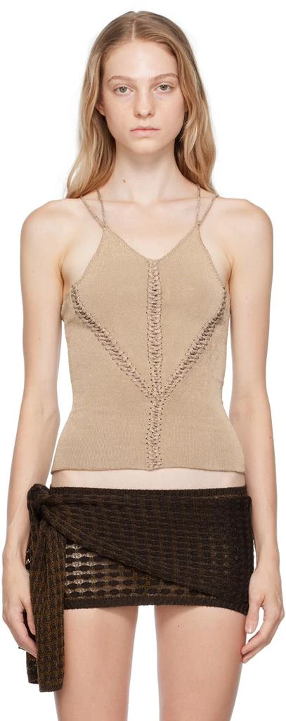 商品Isa Boulder|Beige Mirror Tank Top,价格¥1310,第1张图片
