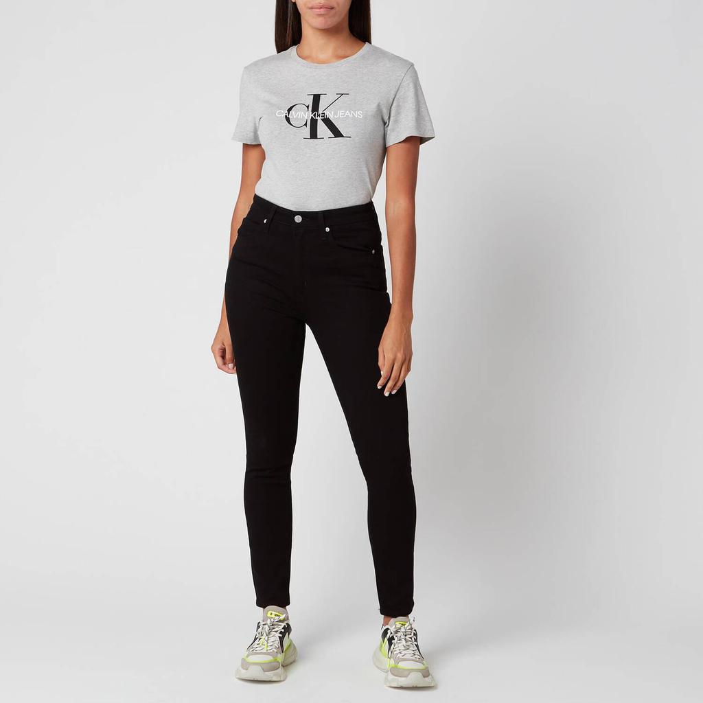 Calvin Klein Jeans Women's Core Monogram Logo Regular Fit T-Shirt - Light Grey Heather商品第3张图片规格展示