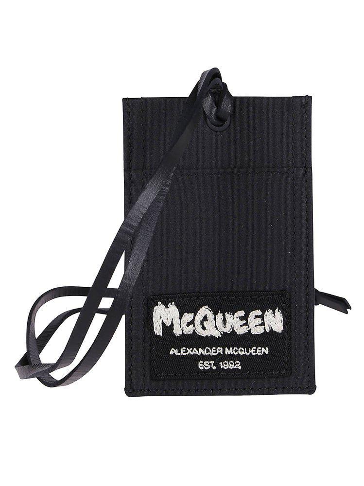 商品Alexander McQueen|Alexander McQueen Graffiti Logo Strapped Cardholder,价格¥626,第1张图片