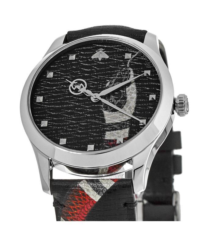 商品Gucci|Gucci Le Marche Des Merveilles Black Dial  Leather Strap Women's Watch YA1264007,价格¥8198,第4张图片详细描述