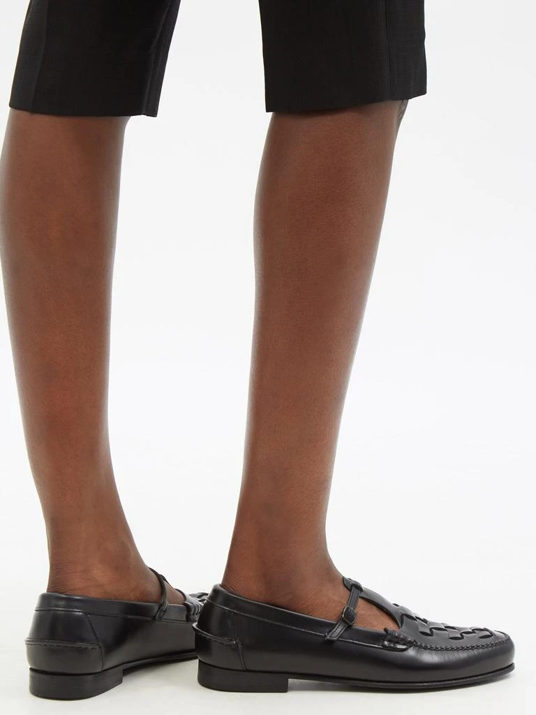 商品Hereu|Maqueda woven-leather T-strap loafers,价格¥2376,第3张图片详细描述