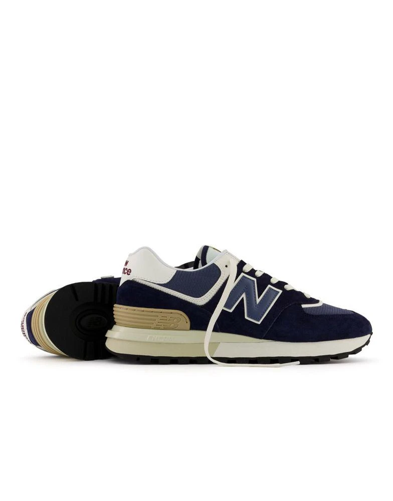 商品New Balance|New Balance 574 premium trainers in navy and tan,价格¥857,第4张图片详细描述