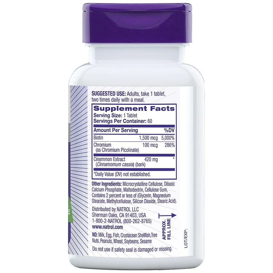 商品Natrol|Cinnamon-Biotin-Chromium Tablets,价格¥67,第4张图片详细描述