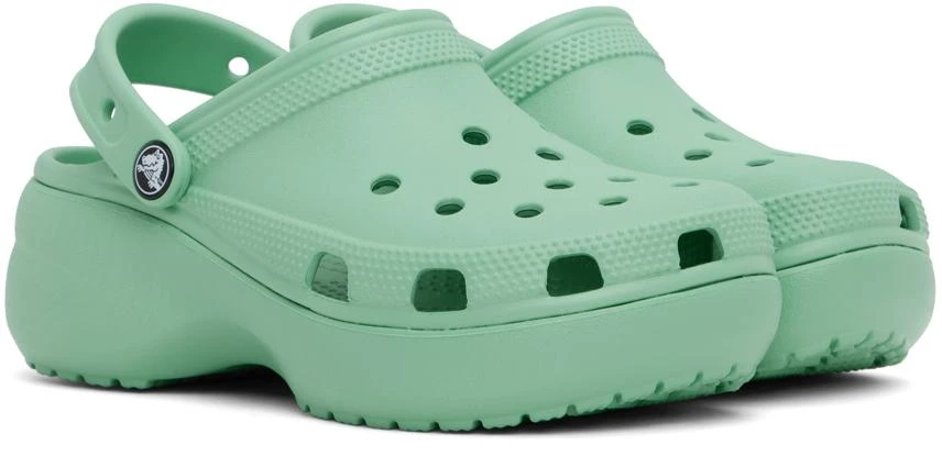 商品Crocs|Green Classic Platform Clogs,价格¥266,第4张图片详细描述