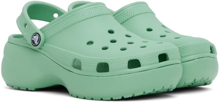 商品Crocs|Green Classic Platform Clogs,价格¥376,第6张图片详细描述