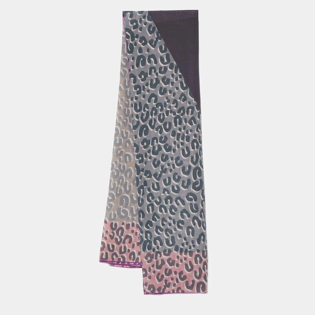 商品[二手商品] Louis Vuitton|Louis Vuitton Multicolor Leopard Printed Giant V Silk Square Scarf,价格¥3376,第1张图片