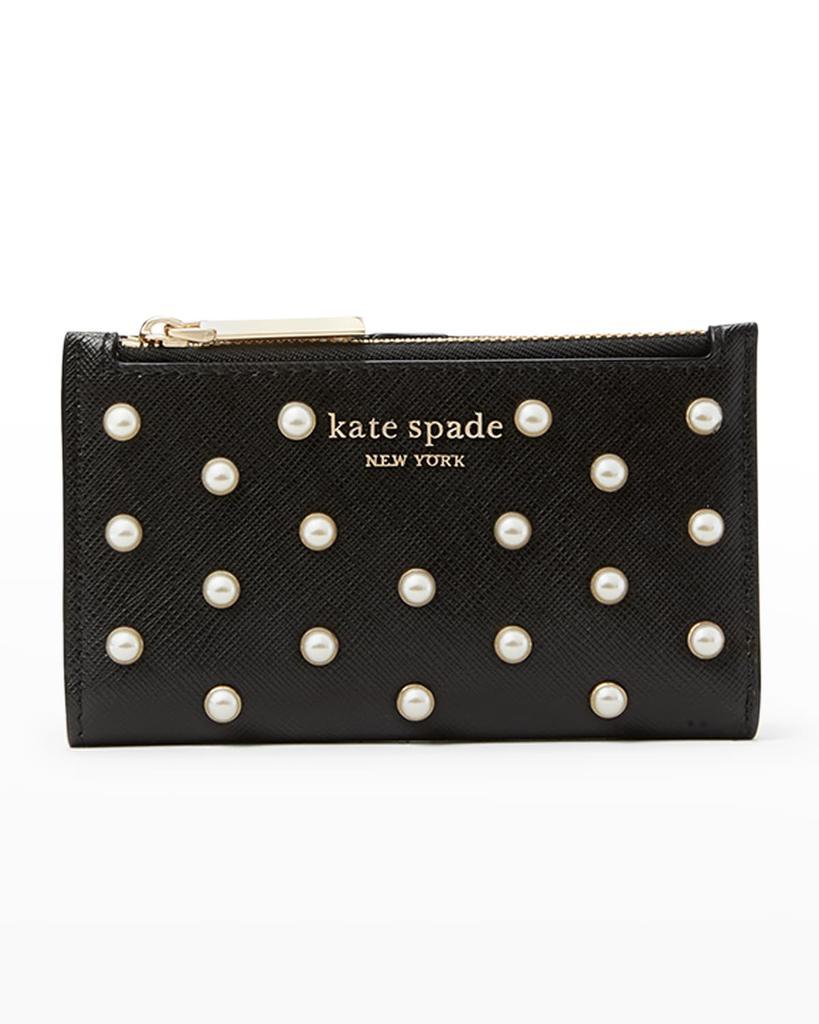 商品Kate Spade|small pearly leather bifold wallet,价格¥865,第1张图片