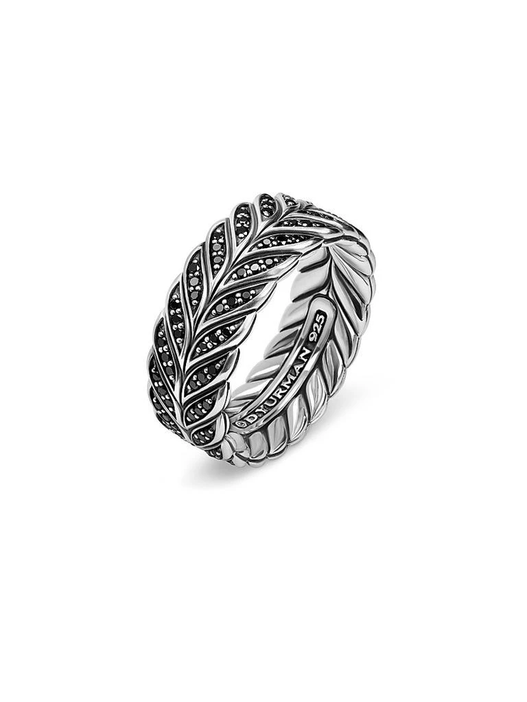商品David Yurman|Chevron Pavé Band Ring in Sterling Silver,价格¥16242,第3张图片详细描述