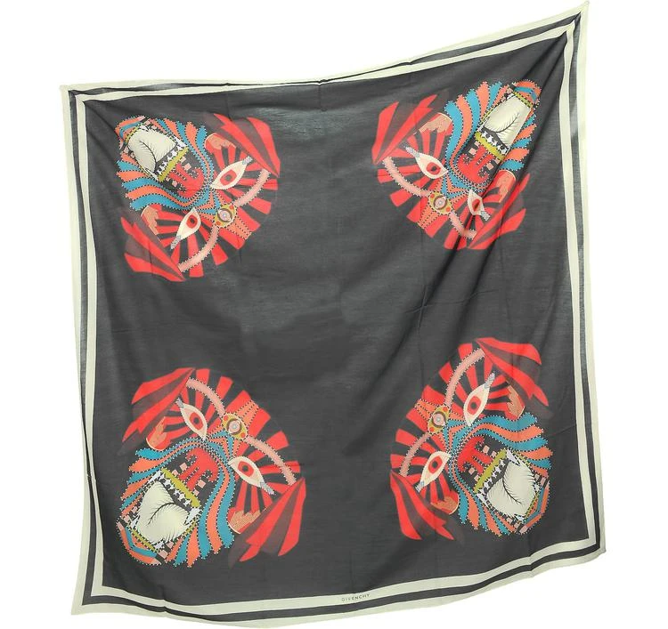 商品Givenchy|Givenchy Geometric Rottweiler Printed Cotton and Silk Stole,价格¥1574,第2张图片详细描述