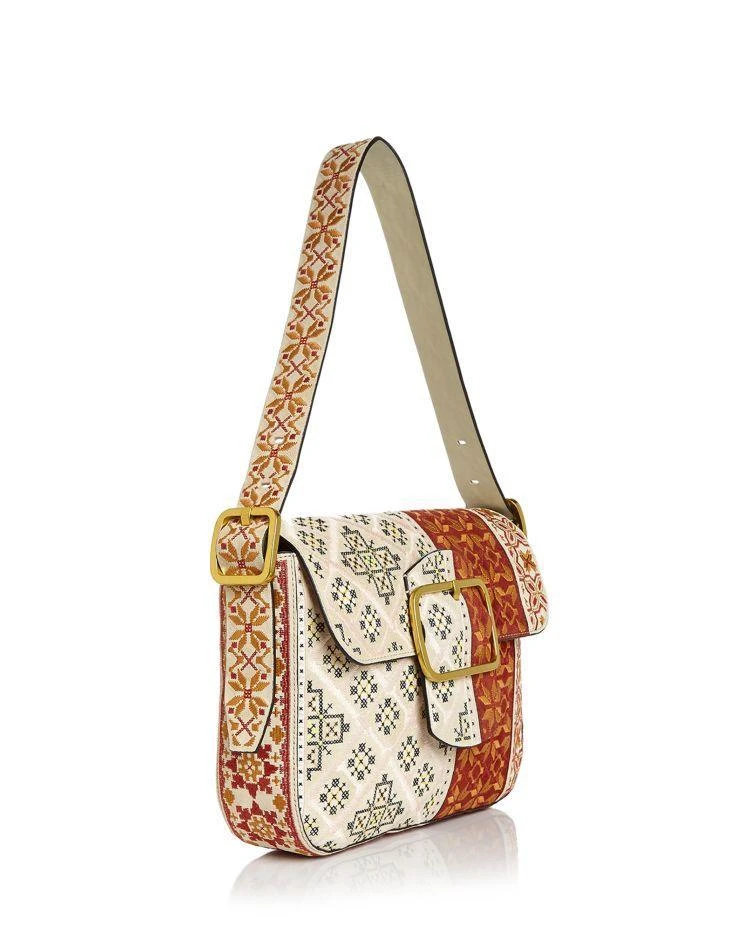 商品Tory Burch|Sawyer Embroidered Suede Shoulder Bag  ,价格¥4471,第4张图片详细描述