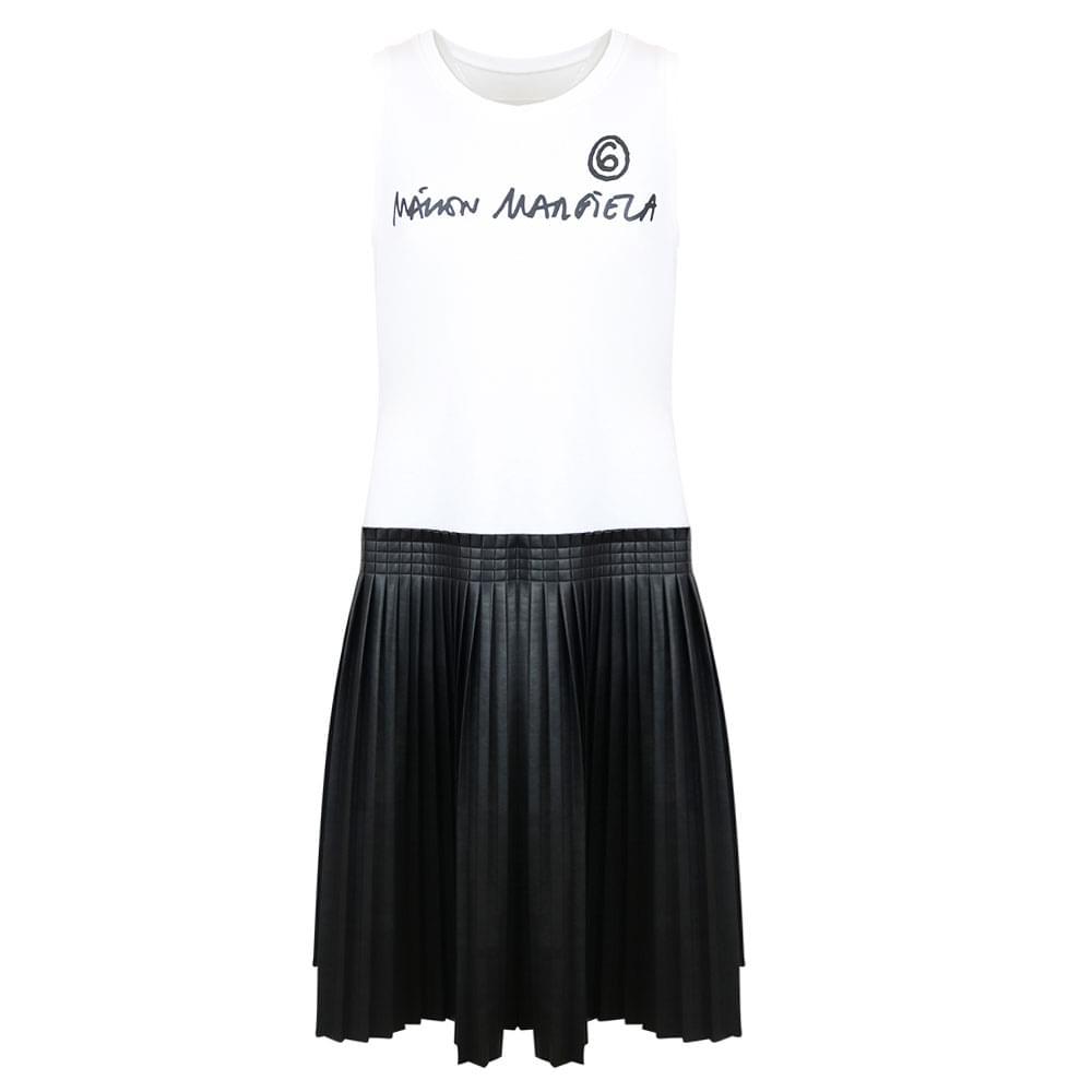 White & Black Sleeveless Dress商品第1张图片规格展示