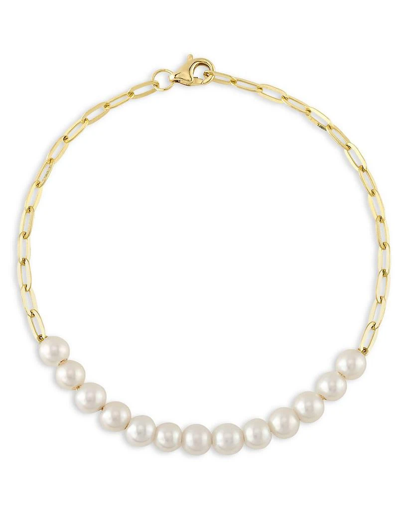 商品Moon & Meadow|14K Yellow Gold Jackie Cultured Freshwater Pearl Paperclip Link Bracelet,价格¥2912,第1张图片