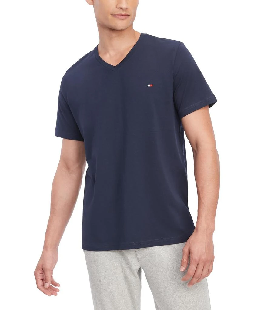 商品Tommy Hilfiger|Tommy Hilfiger Men's Flag V Neck Tee, Dark Navy, L,价格¥136,第1张图片