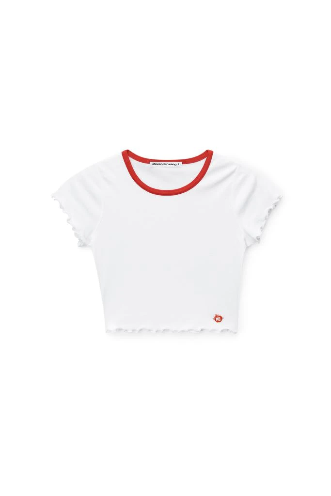 商品Alexander Wang|Lettuce Hem Baby Tee In Micro Rib Jersey,价格¥916,第1张图片