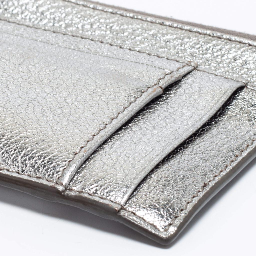 Miu Miu Metallic Silver Leather Zip Card Holder商品第10张图片规格展示