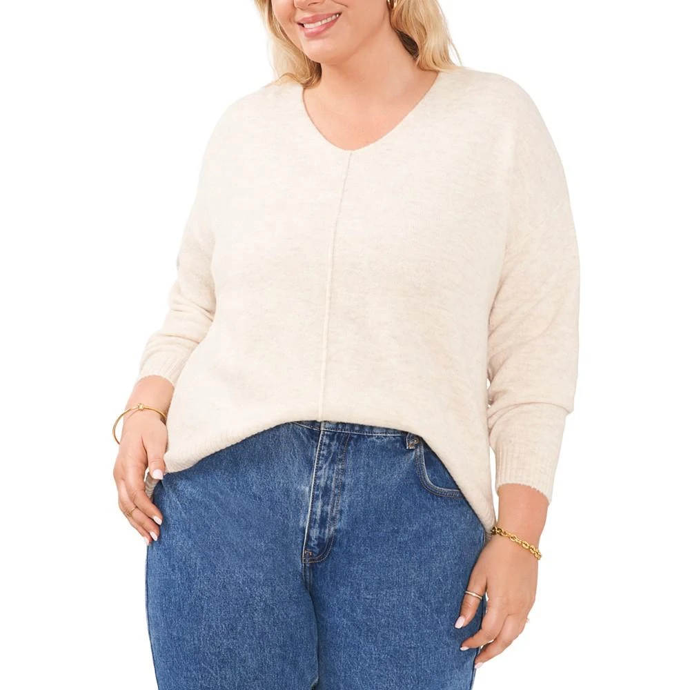 商品Vince Camuto|Plus Size Cozy V-Neck Long Sleeve Sweater,价格¥100,第1张图片