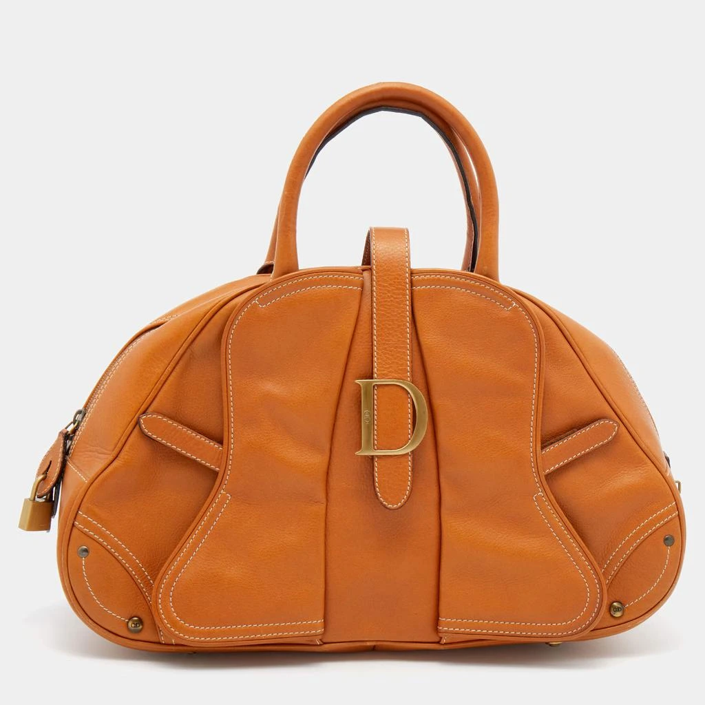 商品[二手商品] Dior|Dior Brown Leather Double Saddle Bowler Bag,价格¥5184,第1张图片