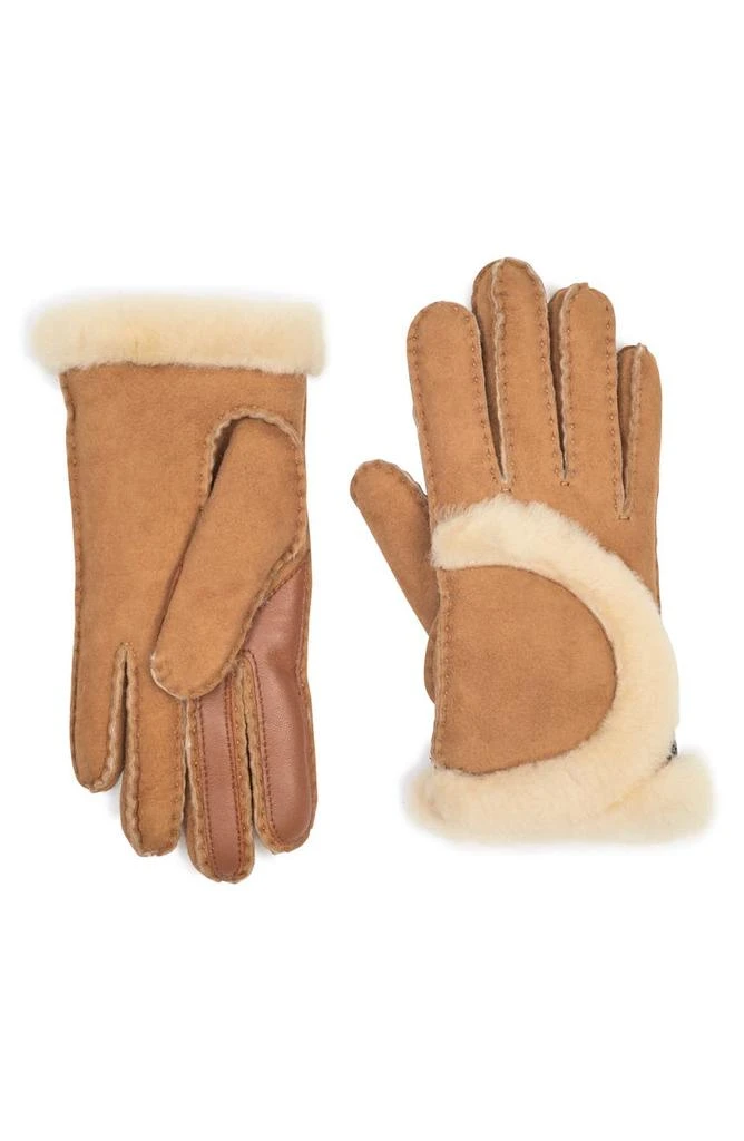 商品UGG|UGG Exposed Seam Genuine Shearling Gloves,价格¥292,第1张图片