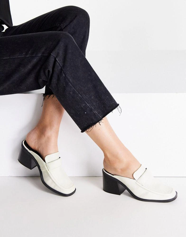 商品ASOS|ASOS DESIGN Sky padded heeled loafers in off white,价格¥235,第1张图片